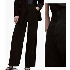 AllSaints pants Adlai corduroy wide leg trousers black size 10